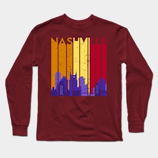 Nashville Cityscape Text Long Sleeve T-Shirt